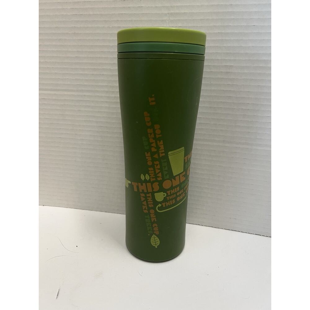 Starbucks 2010 Green Eco Travel Coffee Cup Tumbler 20 oz Recycle